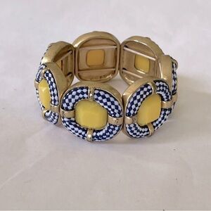 3/$20 SALE 🛒 Preppy Chic navy & gold Bracelet + Yellow Gem Detail pop of color